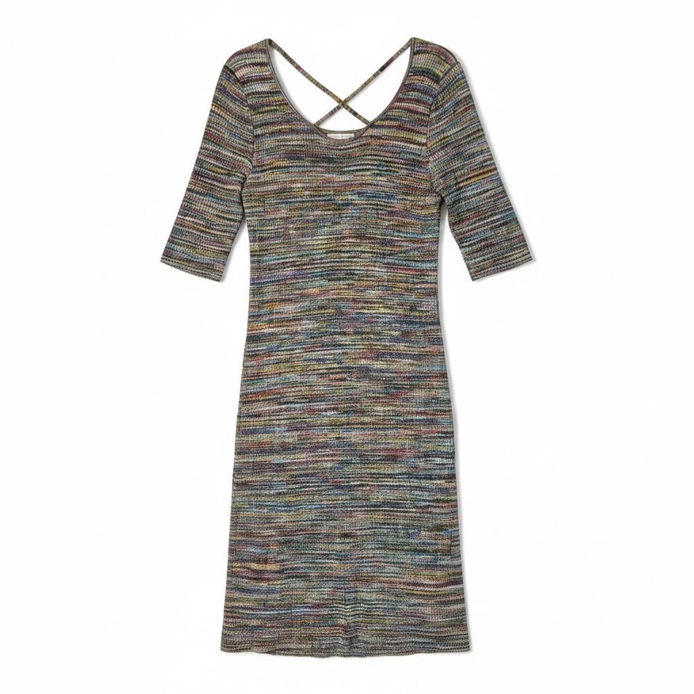 Cato XL Multicolor Space Dye‎ Knit Dress Criss Cross Back